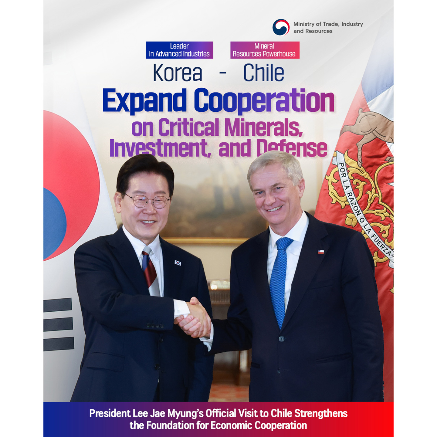  Korea and Chile Expand Cooperation on Critical Minerals, Investment, and Defense