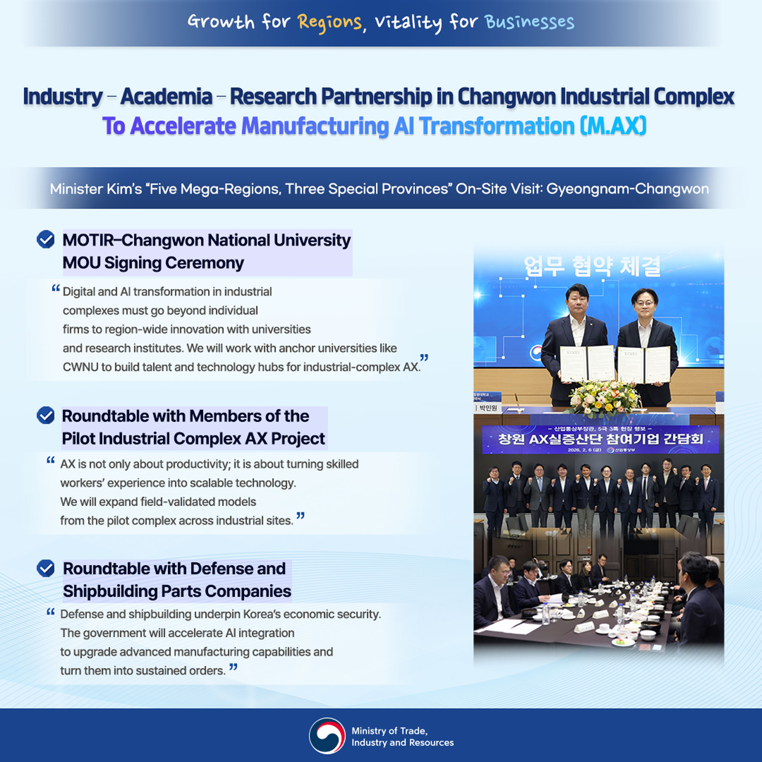 Industry–Academia–Research Partnership in Changwon Industrial Complex To Accelerate Manufacturing AI Transformation (M.AX)